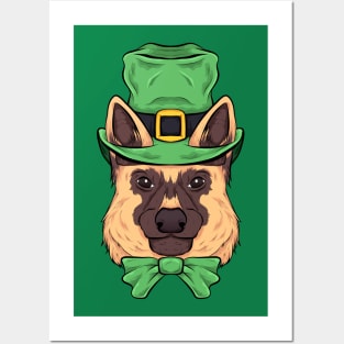 german shepherd st patricks day dog funny cute Posters and Art